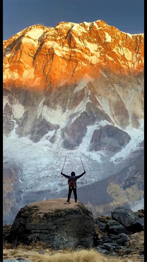 91K views · 3.9K reactions | Sunrise view over Annapurna I from Annapurna Base Camp — a breathtaking moment as golden rays illuminate the mighty Himalayan peaks. #annapurnabasecamp #abc | Annapurna Base Camp | Facebook