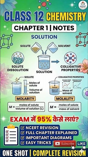 Chapter 1: Solutions | Complete NCERT Explanation for Class 12 Boards|Class 12 Chemistry Chapter 1📚💯