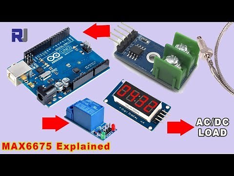 E20 MAX6675 K-Thermocouple 3 Example with relay and display with code RJT20