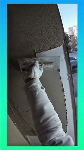 Smoothing ceiling joint by spreading a fresh layer of compound for a seamless finish #drywallrepair