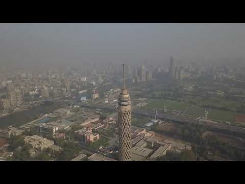 Cairo Tower, Nile, Egypt 4K mavic Pro Drone