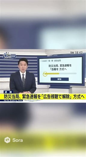 【速報】防災当局、緊急速報を『広告視聴で解除』方式へ【AI】