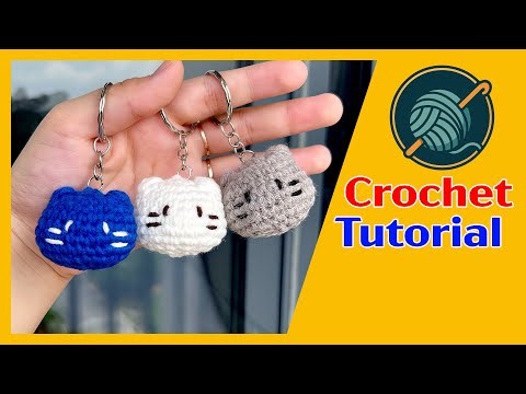 Crochet Mini Cat Keychain Tutorial | How to Crochet for Beginners | Crochet Tutorial