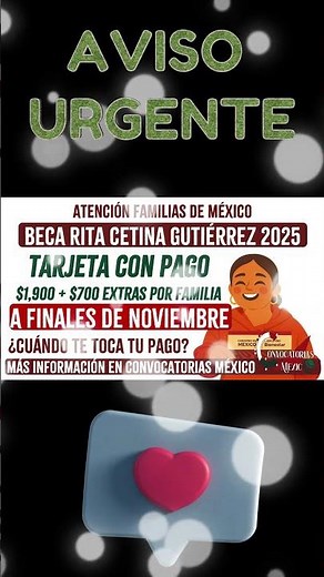 📌👨‍🎓Card with payment of $1,900 pesos from the Rita Cetina Gutiérrez Scholarship 2025