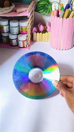 DIY CD CRAFT IDEA 💡// Craft with CD #diy #craft #shorts #cd #cdcraftideas #cdcraft