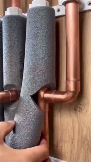 Using thermal insulation foam and a smooth damper attached to thin copper steam pipes #viralshorts