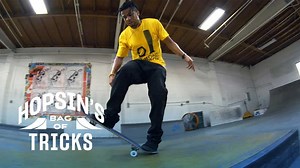Hopsin teams up with pro skater and DJ Kevin Romar to master a double kick flip manual