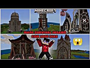🔥DOWNLOAD MAPA SURVIVAL INSANO para Minecraft Java & Bedrock – 3000 Dias de Megas Construções!