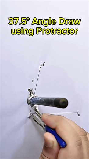 37.5° Degree Angle Draw Using Protractor