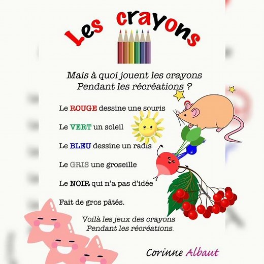 Les crayon || Poésie 🖍🖍Les crayons de Corinne Albaut 🖍🖍