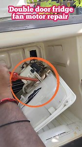 Double door fridge fan motor struked repair #reels #reelsfb #fyp #reel #trending | Simple solutions