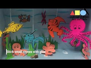 Aquarium for school project | #DIY Aquarium box | How to make fish aquarium using box | #3D craft