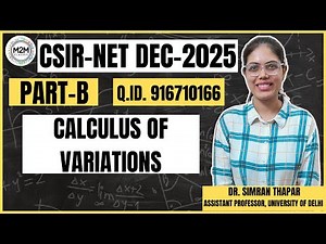 CSIR NET DEC-2025 | CALCULUS OF VARIATIONS | Q.ID. 916710166 || PART-B
