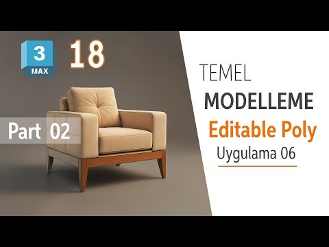 3ds Max I Temel Modelleme I Editable Poly(Uygulama 06) I 18
