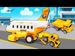 Mobil penolong untuk anak kecil. Kendaraan konstruksi mainan. Video anak pura-pura.