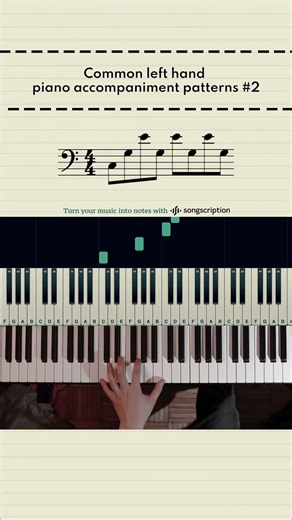 Common left hand piano accompaniment patterns #2 🎹