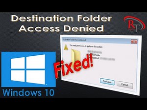Destination Folder Access Denied Solution | Windows 10 | Required tips For PC