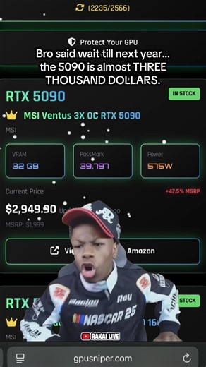 Everyone keeps telling me to “just wait till next year” like tomorrow is promised… but have you seen these GPU prices? The RTX 5090 is pushing $3,000 — that’s 47% over MSRP — and somehow this is considered normal now. So instead of guessing when prices might crash, I started using GPUsniper. This tool is honestly insane: It tracks live GPU listings, filters out scams, shows MSRP percentage changes, and sorts everything by the cheapest real deals so you don’t have to spend hours hunting across st