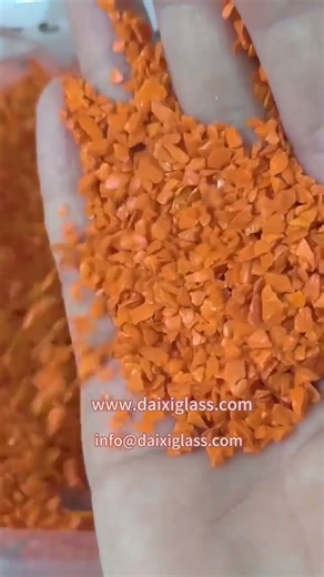 Opaque orange glass chips ‪@glassdaixi4264‬