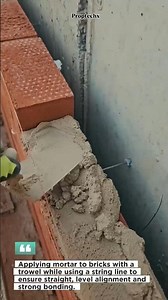 Precision Bricklaying with String Line | Perfect Alignment Every Time #construction #masonry #DIY