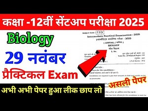 29 November Class 12th Biology Practical Original Viral Paper 2025 | 12 biology Practical exam 2025
