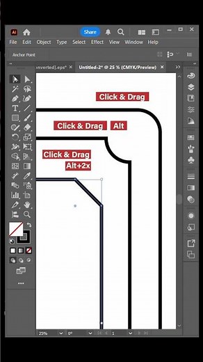 Adobe Illustrator 2026 - Tips on how to round corners #illustrator #illustratorcc #graphicdesign
