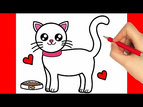KATZE ZEICHNET - Katze Zeichnung Echtzeit - Wie zeichnet man eine Katze - Cat Drawing realtime