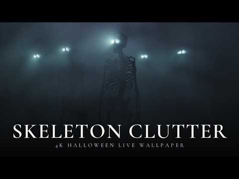 SKELETON CLUTTER | Download 4K Halloween Live Wallpaper, VJ Loop & Window Projection