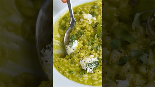Basil, leek & goat cheese risotto