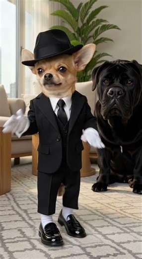 Chihuahua Dancing in a Suit with some steps - King of Pop!
