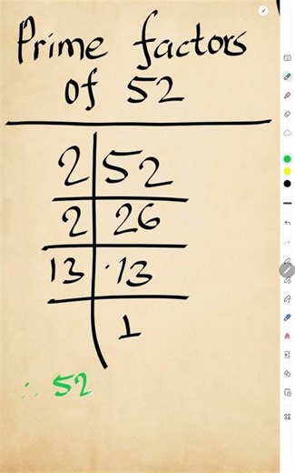 Prime Factors of 52 l Prime Factorization of 52
