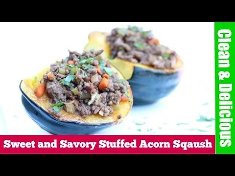Sweet and Savory Stuffed Acorn Squash | Clean & Delicious