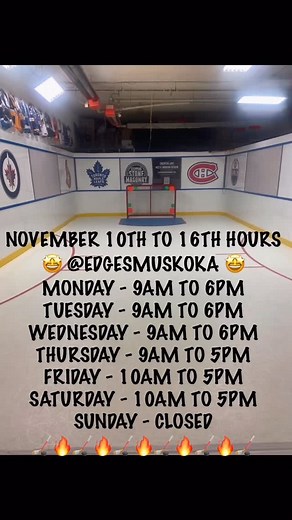 November 10th to 16th hours @edgesmuskoka 🏒🔥 Stop in and see @shawncross6 Monday to Thursday 👍🏻 Playing in Hockey Helps the Homeless Tournament Friday in Kingston 👏 @buddski77 and @shawnhenderson4747 in the shop Thursday to Saturday 🤟🏻 Your #1 Muskoka Pro Shop @edgesmuskoka 15 Monica Lane Bracebridge ON 🥰 | Shawn Cross