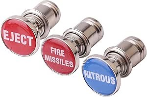 OCESTORE 3PCS EJECT FIRE MISSILES NITROUS Button Cigarette Lighter Billet Button Plugs Replacement For 12V Power Source Cover Fits Most Automotive Vehicles Auto Car Anodized Aluminum Dustproof Plug