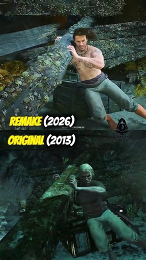 AC Black Flag Resynced VS Original - Hair Physics