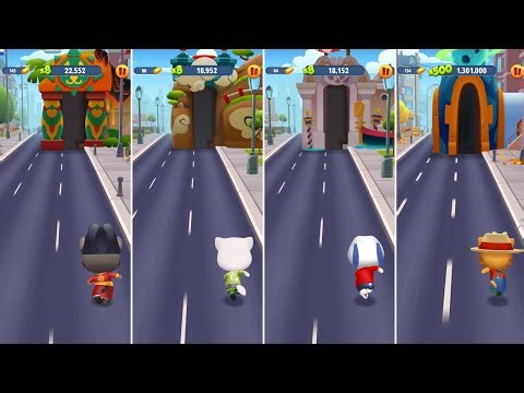 Talking Tom Gold Run Fortune Tom vs Eco Angela vs Talking Hank vs Farmer Ginger Android Gameplay