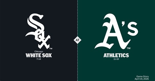 Chicago White Sox at Athletics Game Story, Scores/Highlights - 04/19/2026