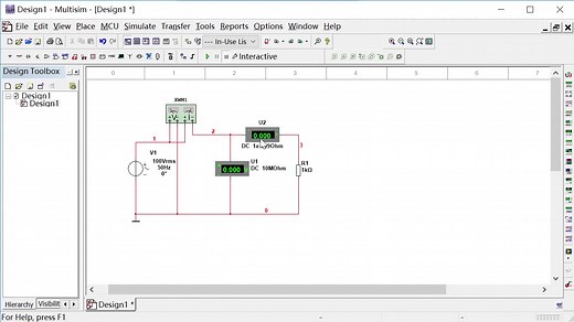 交流电路元件参数的测定仿真实验（Multisim版本）