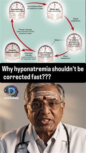 Dopamine on Instagram: "Hyponatremia isn’t an emergency to fix fast — it’s an emergency to fix right. Save it. Remember it. 📲 Scan & Register | Limited Seats! Click here for Registration https://dopaminemed.com/ For assistance call 📱 Mobile: 9840711698 #TripleHTherapy #SubarachnoidHemorrhage #SAH #NeuroCriticalCare #NeurologyReels #Vasospasm #HighYield #MedicalReels #NEETPG #INICET #FMGE #Dopamine"