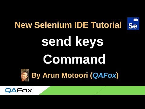 New Selenium IDE - Part 88 - send keys Command
