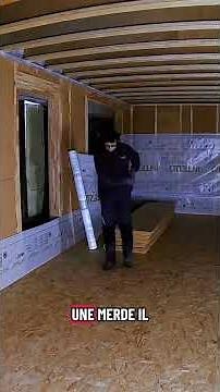 R058 Installing the vapor barrier on the walls 😜 #renovation