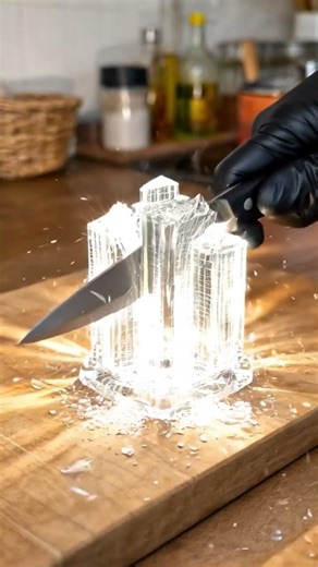 PART 004 – Knife vs Crystal Skyscraper 🏙🔪 (Glass Tower Destruction Test)