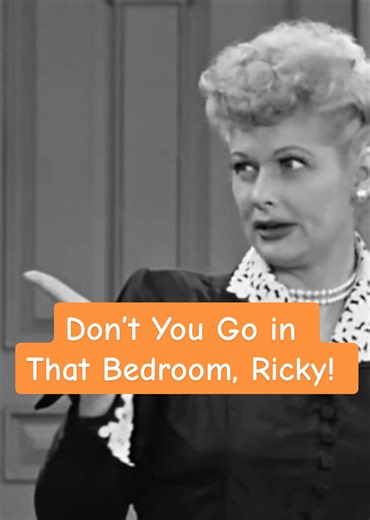 Don't you go in that bedroom, Ricky! #ilovelucy Now Streaming on Paramount #lucilleball #classictv #1950s