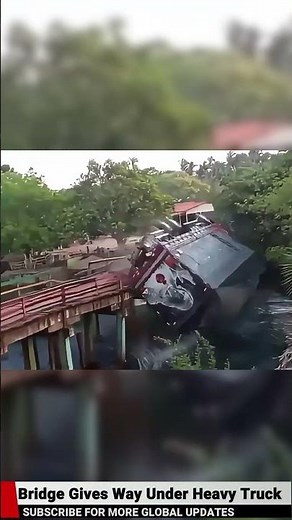 Overloaded Truck Collapses Bridge in Brazil — Shocking Moment Caught on Camera #shorts
