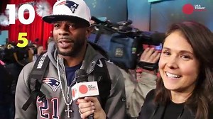 New England Patriots and Atlanta Falcons players play a fun word game during Super Bowl LI Opening Night. | USA TODAY Sports