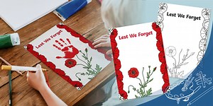 Lest We Forget Remembrance Day Poppy Handprint Activity Poster