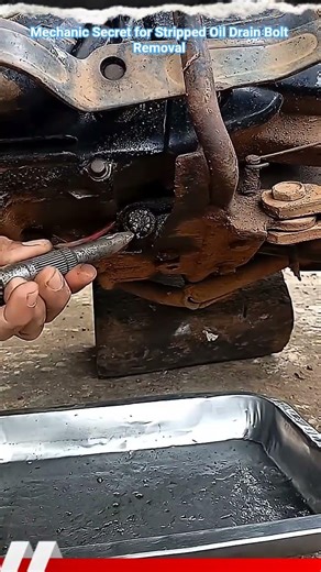 Mechanic Secret for Stripped Oil Drain Bolt Removal #shorts #mechanic #automobile