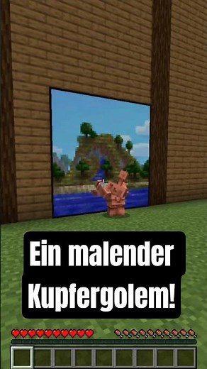 A copper golem painting in Minecraft! #minecraft #shorts