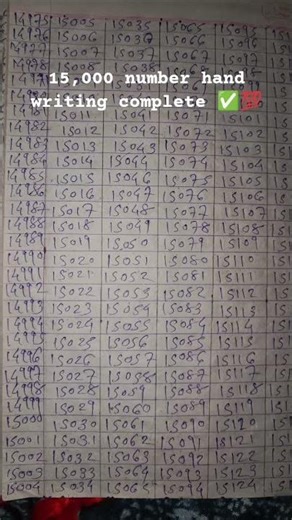 15,000 Number Hand Writing Complete ✅💯 📝 #impossible #writing #2026 #views #shorts | The Writer 968