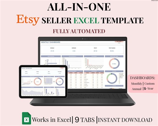 Etsy Seller Finance & Sales Tracker | Excel Spreadsheet Dashboard | Sales   Expense Tracker | Profit, Taxes Marketing Planner - Etsy Canada